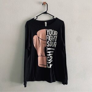 Bella Canvas gray breast cancer long sleeve tee